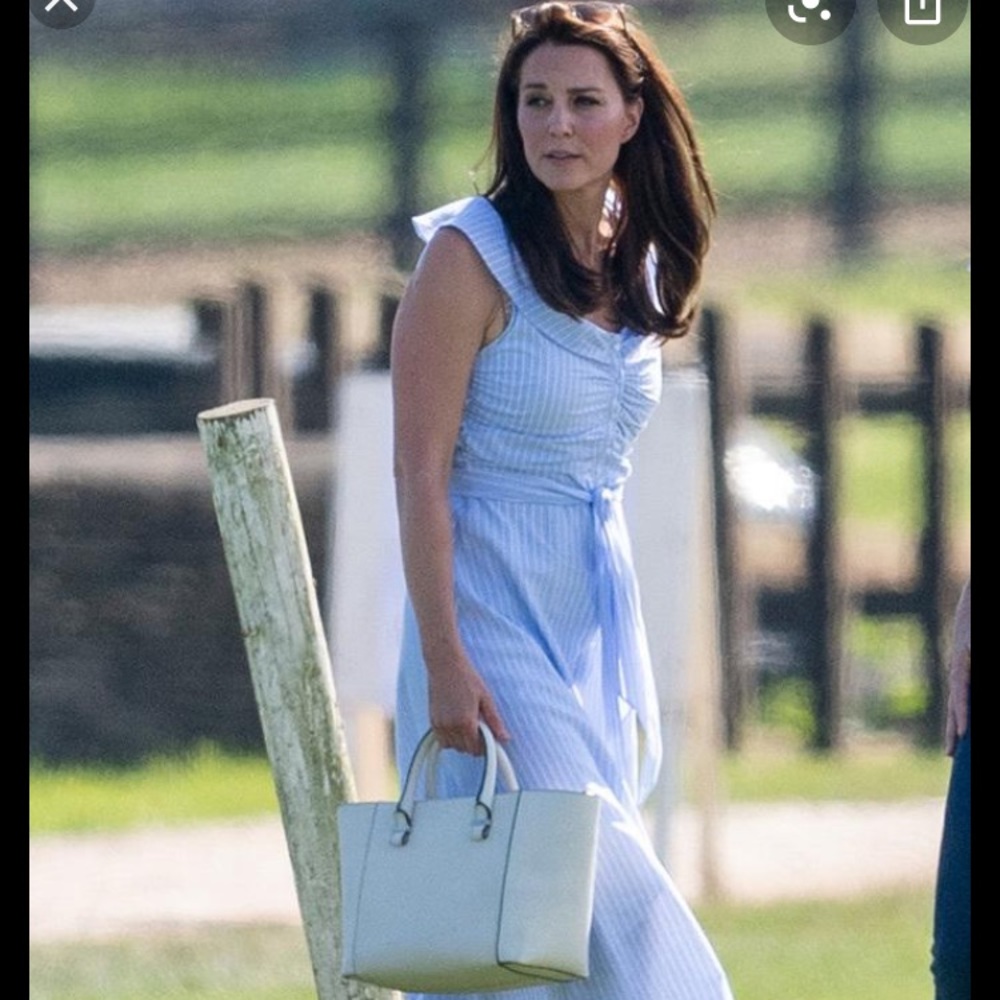 Zara Kate Middleton blue stripe midi dress
